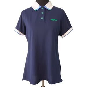 Peter Millar Crown Sport Navy Performance Polo Top Med Golf Tennis Pickleball
